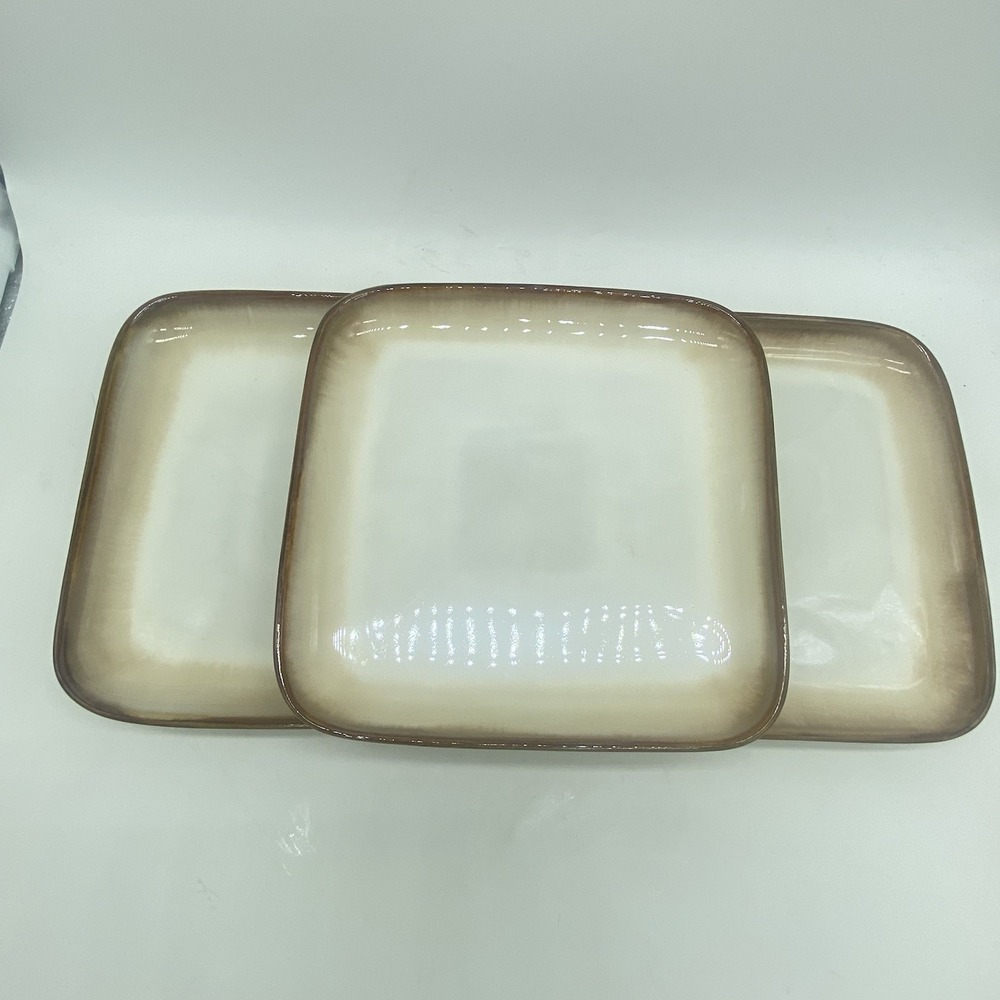 Sango Plates Visions Cocoa Square Salad Ombre Brown Stoneware Dinnerware 7.5" - Picture 8 of 9